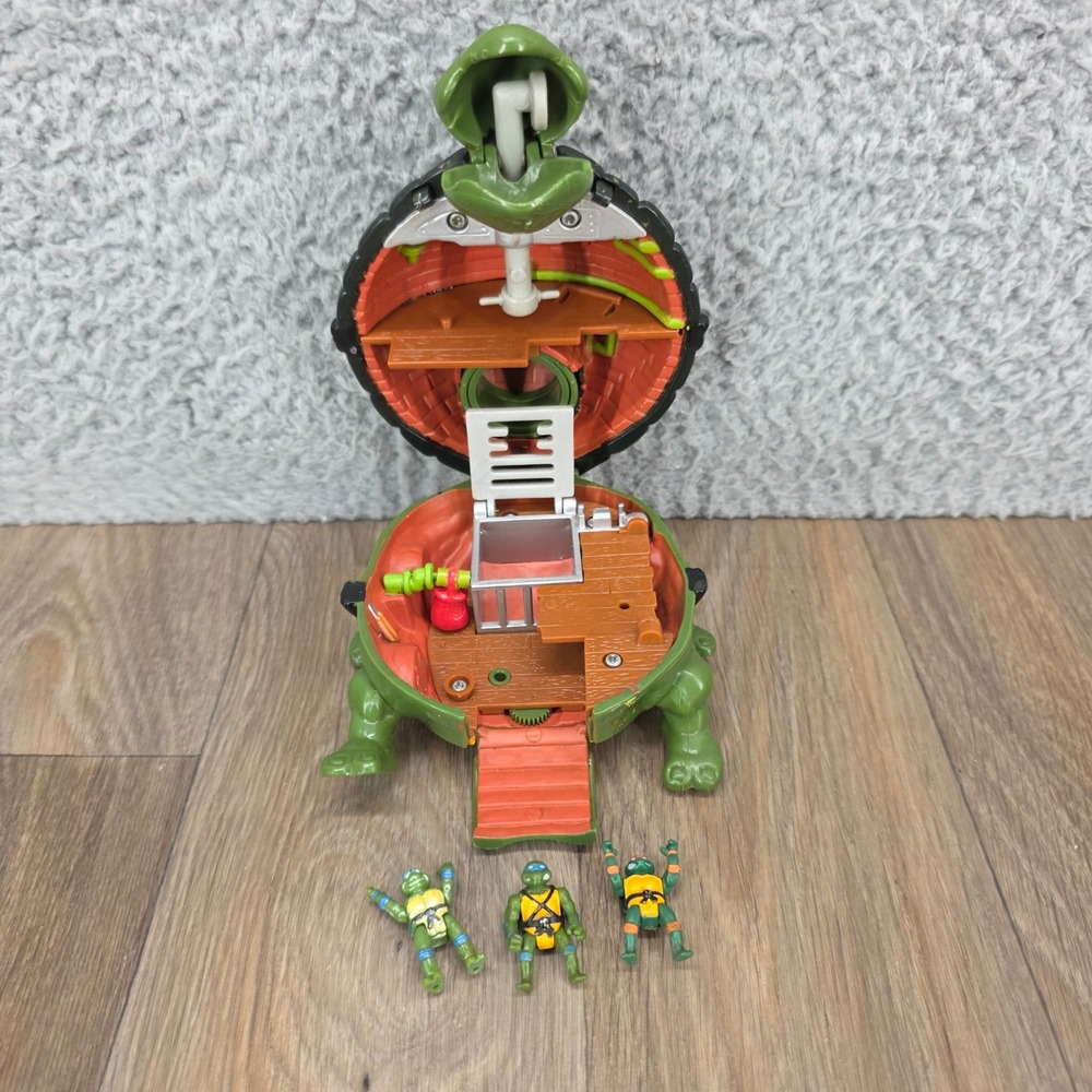 Vintage 1994 TMNT Mini-Mutants Leonardo Turtle Head Playset Playmates 3 Figures